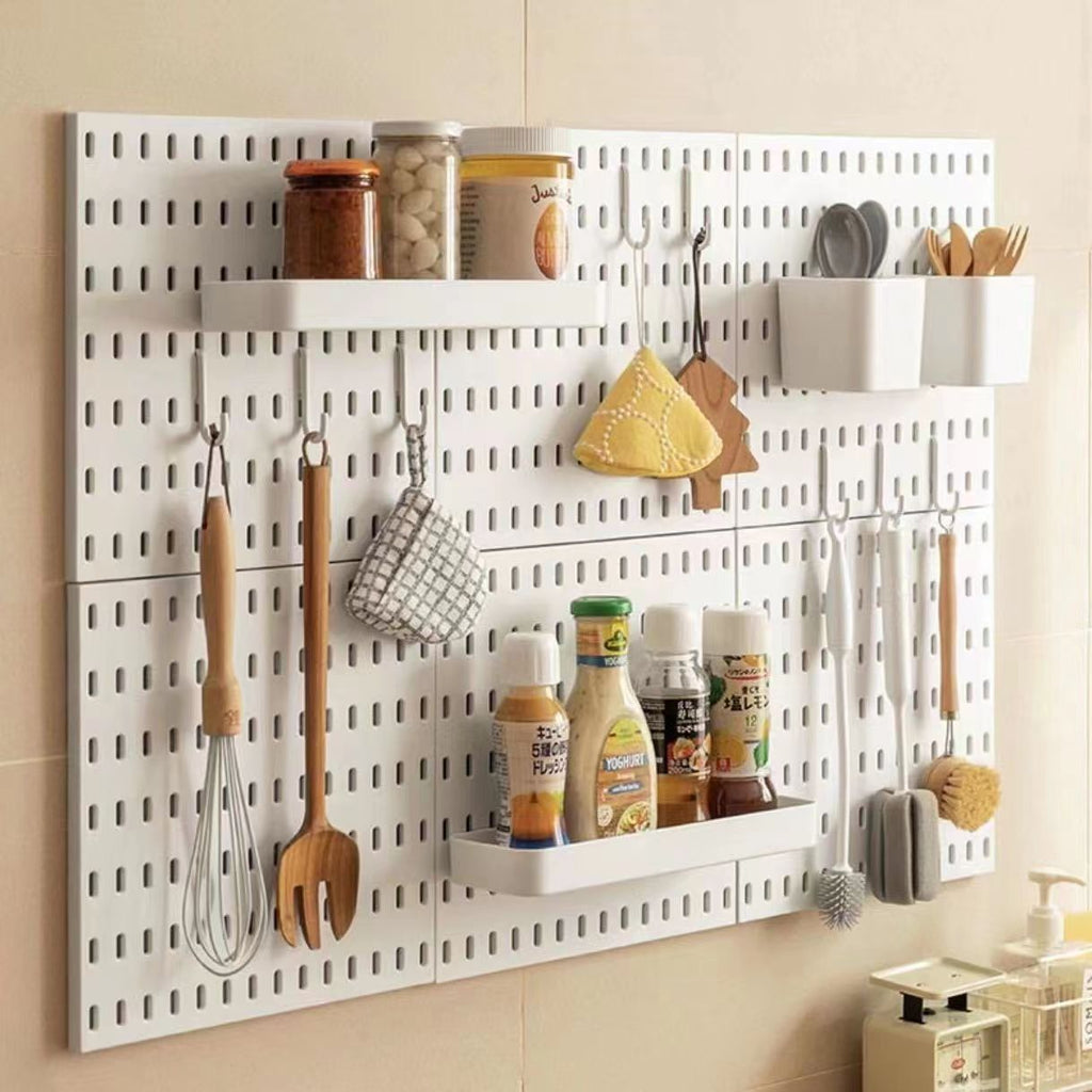 SparkByLiye Pegboard Organizer Kit - 4 Boards With 20 Accessories For Wall Storage