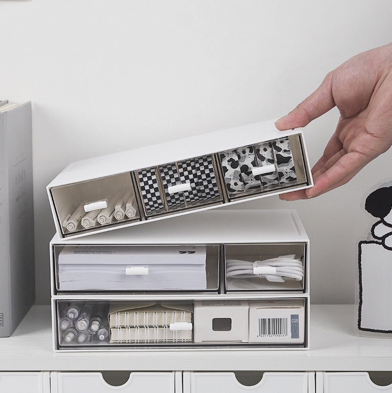 Modular Stackable Storage Drawers Desktop Tidy- Easy Chic Home